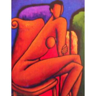 Nude In Chair Giclee on Canvas