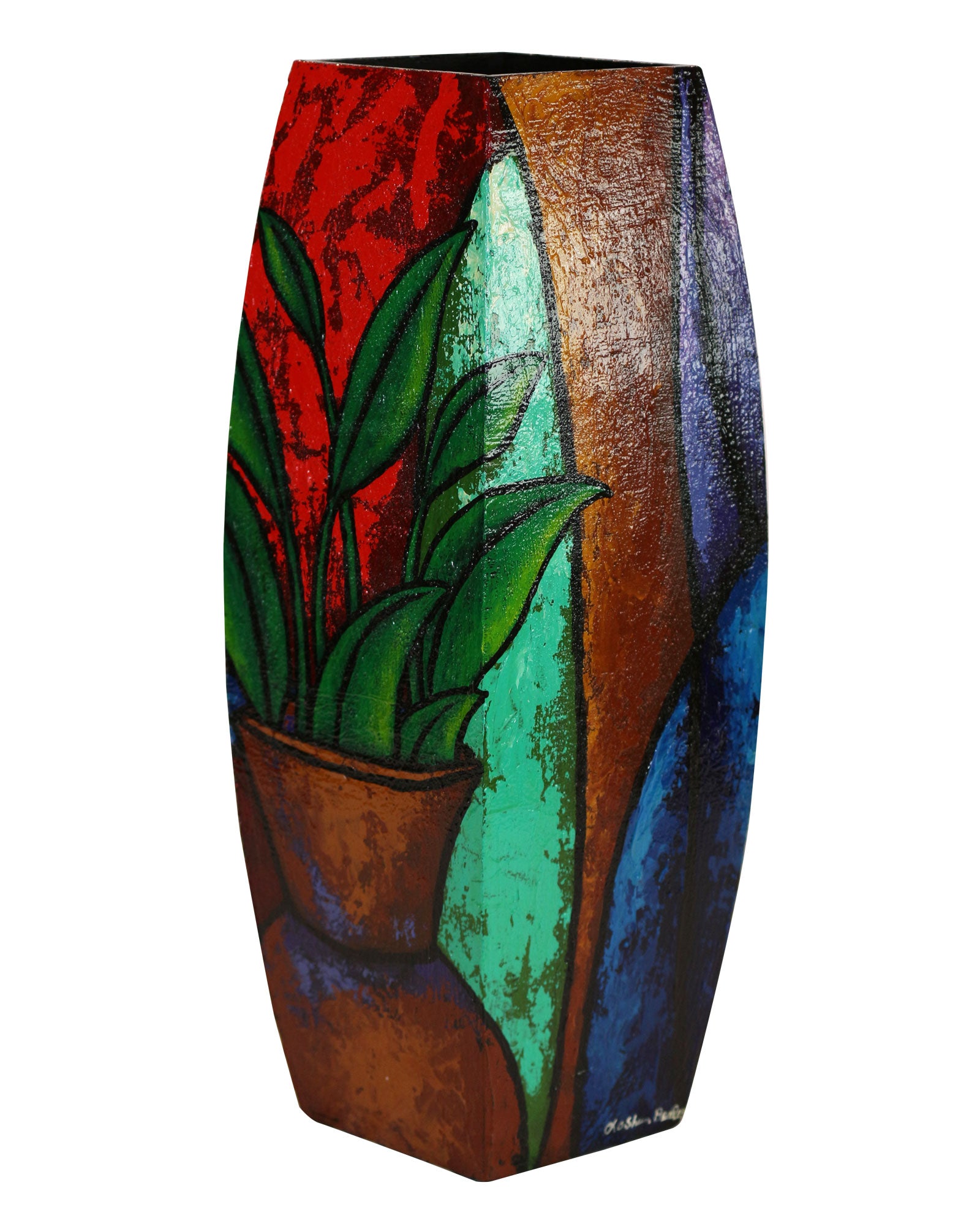 Hand Painted Wooden Vase #4 - LaShunBeal.com