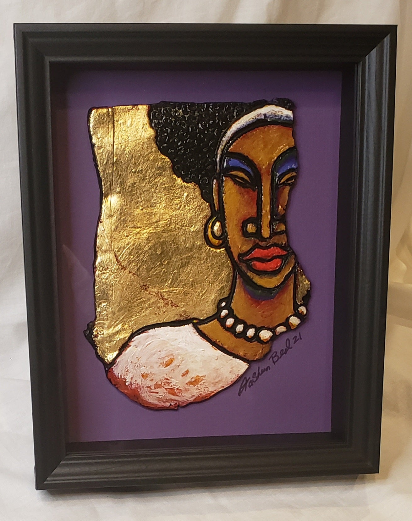 Queen #54 Clay Art Framed Original