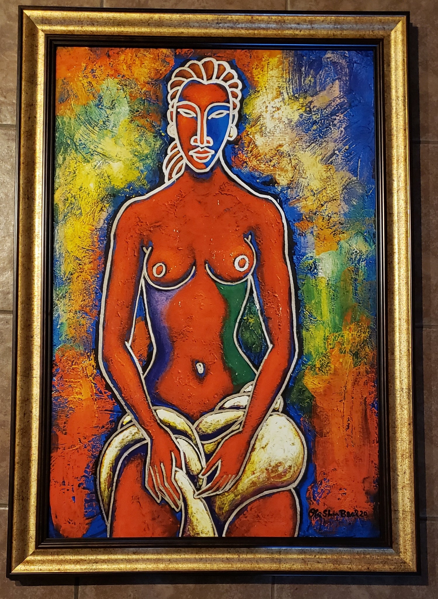 Red Nude #4 | Framed Lithograph