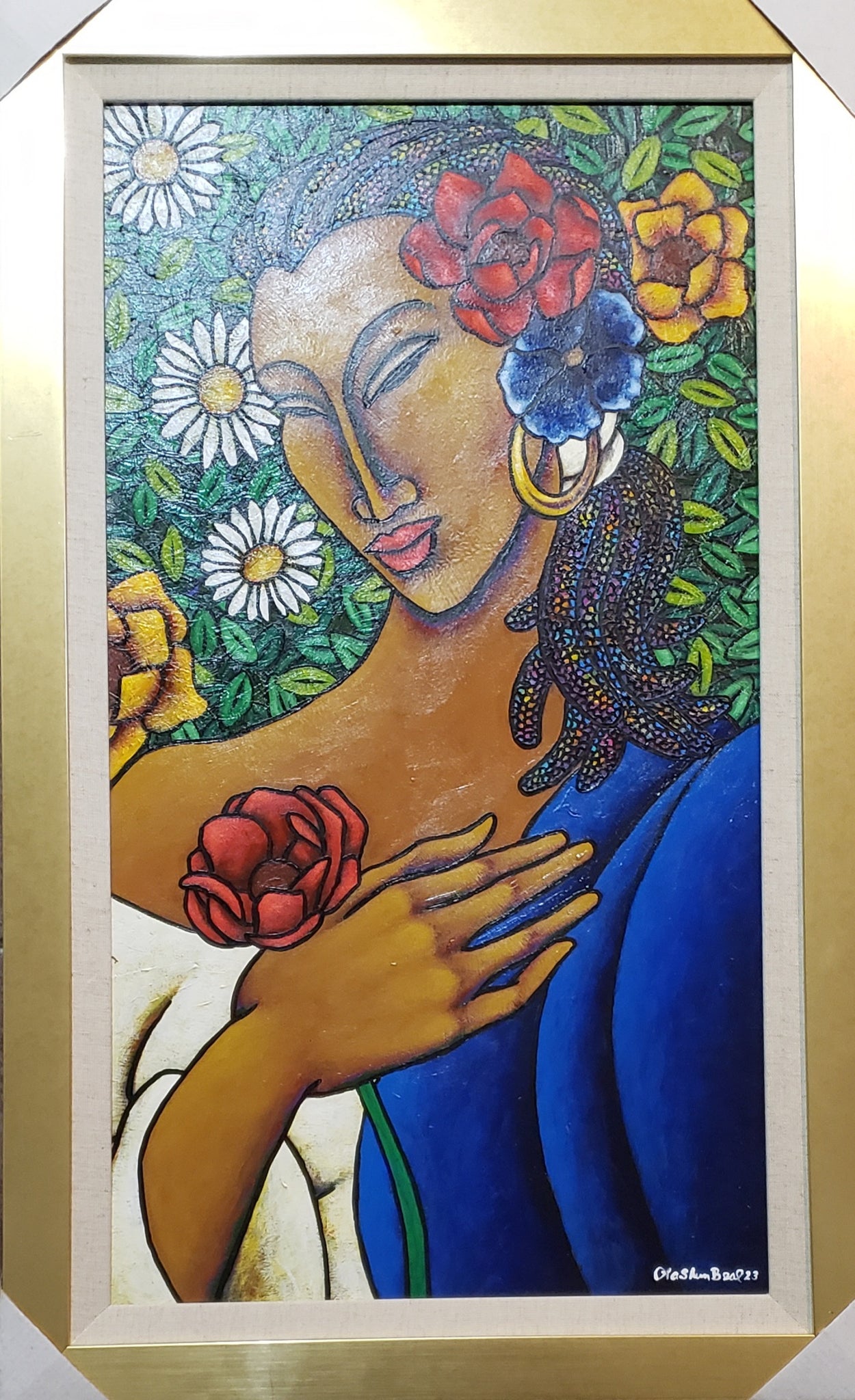 Sophie Flowers  Acrylic Paint on Board Art Original