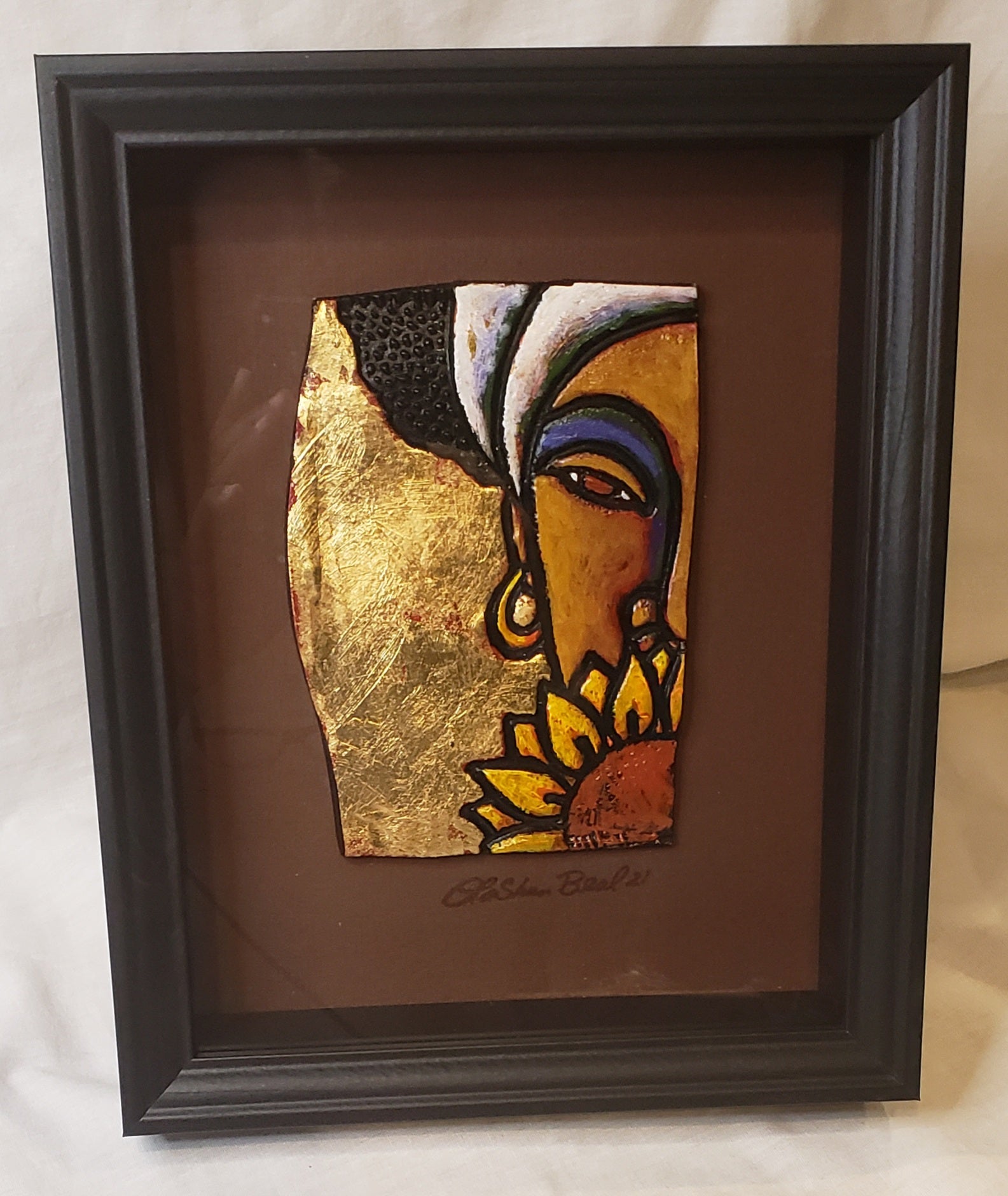 Sunflower #2 Clay Art Framed Original