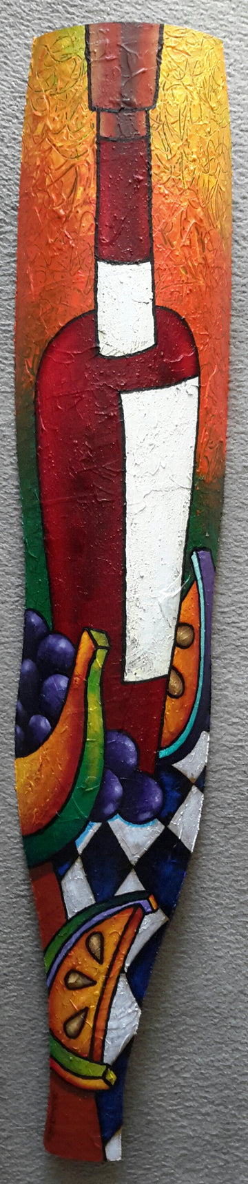 Wine and Fruit #3 Acrylic Paint on Board Art Original