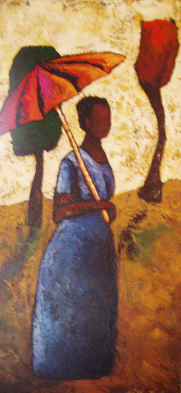Madame In The Sun Acrylic Paint On Canvas Art Original