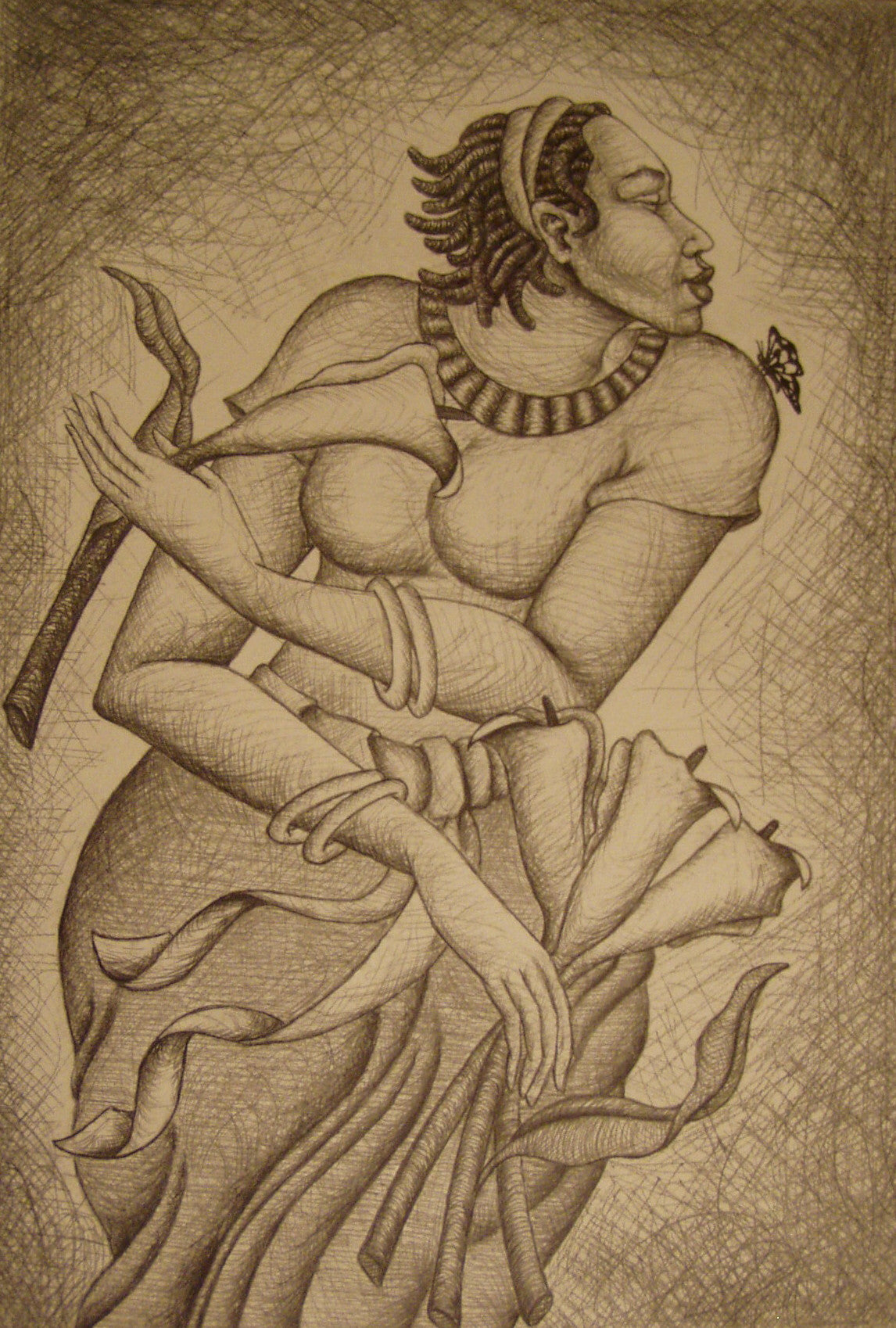 Madame Butterfly #2 Original ArtPencil - Lashunbeal.com
