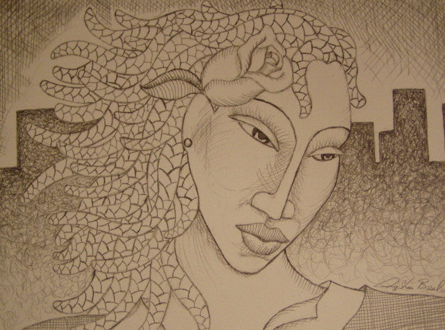 Harlem Rose Original Art Drawing - LaShunBeal.com