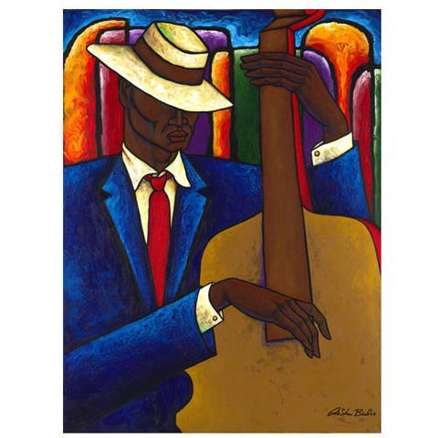 Bass Player Giclee on Canvas