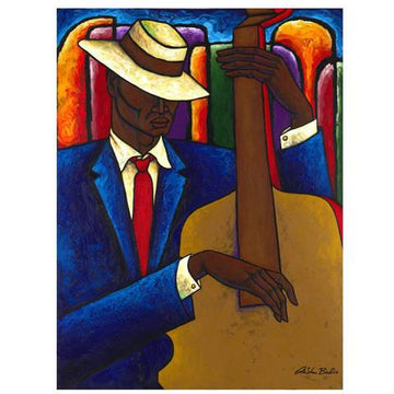 Bass Player Giclee on Canvas