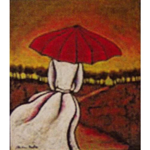 Walking In The Rain Giclee on Canvas