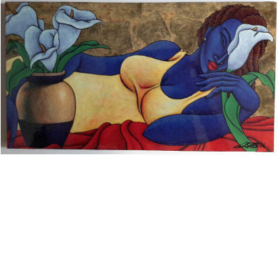 Lillies for Indigo Wall Art Plaque - Lashunbeal.com